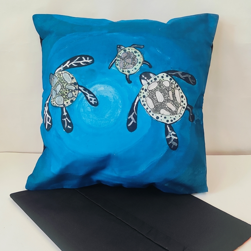 Cushion Cover Designed by Akanksha Children (Turtle) - Image 2