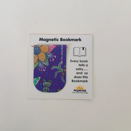 Magnetic Bookmark Designed by Akanksha Children (Purple Dotted Flower)